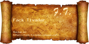 Fack Tivadar névjegykártya