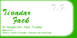 tivadar fack business card